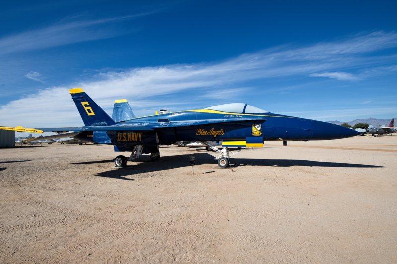 F-18 of the US Navy "Blue Angels" flight demonstration squadron